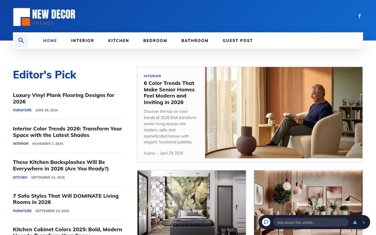 NewDecorTrends.com homepage screenshot